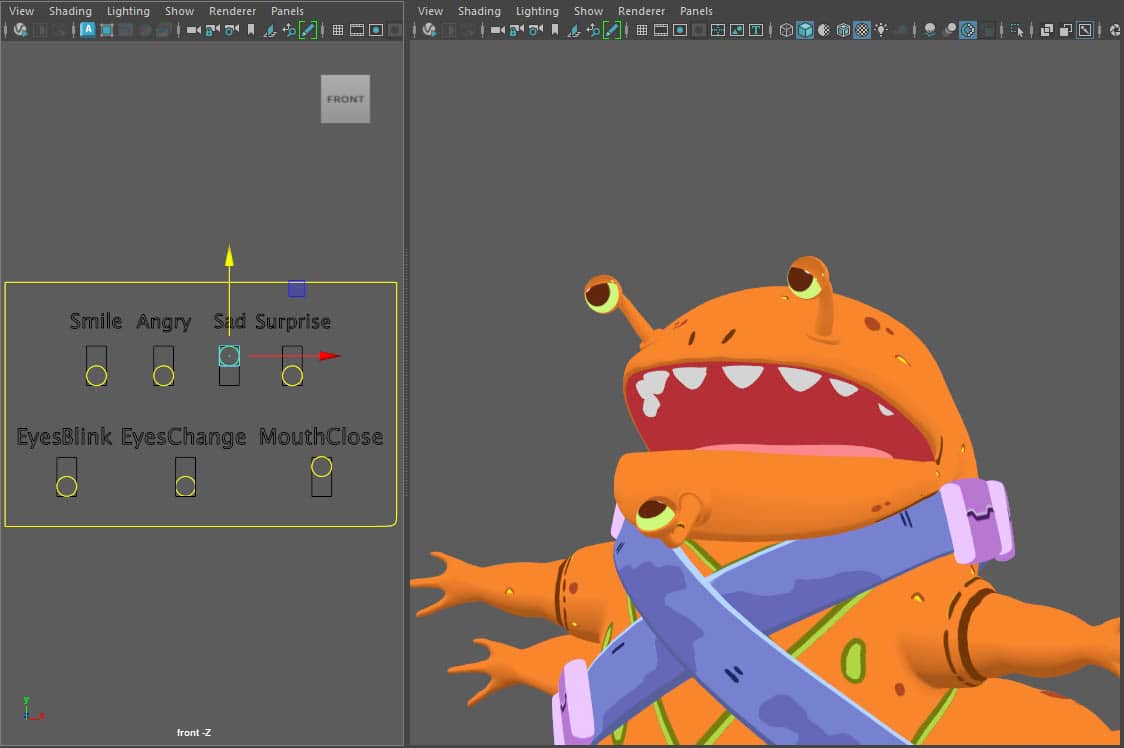 3D character rigging and blendshapes for facial expressions