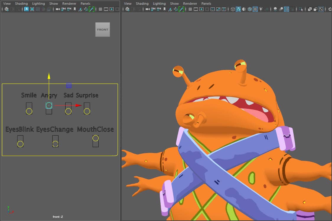 3D character rigging and blendshapes