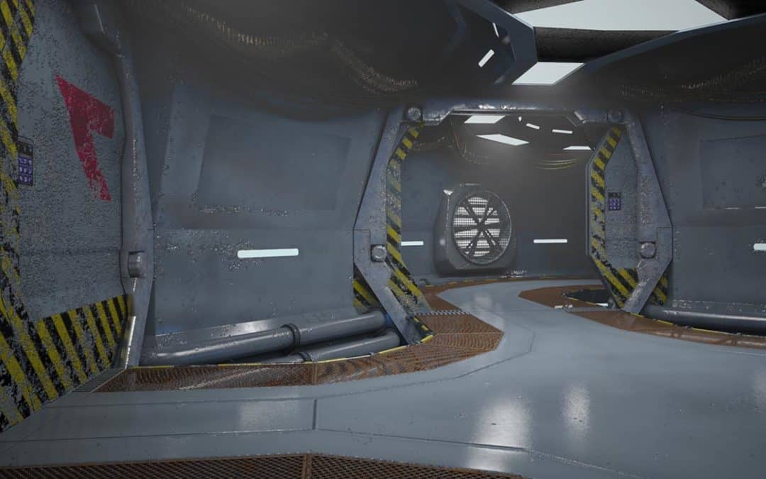 Sci fi spaceship corridor 3d model