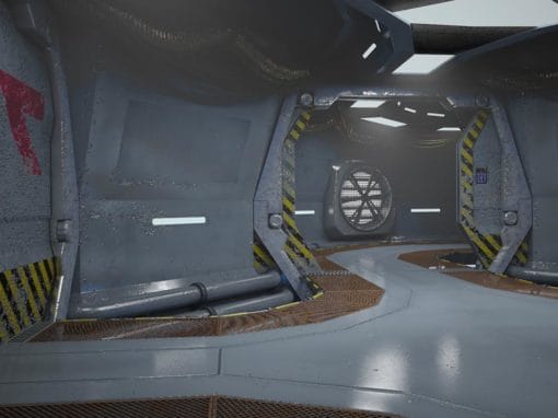 Sci fi spaceship corridor 3d model