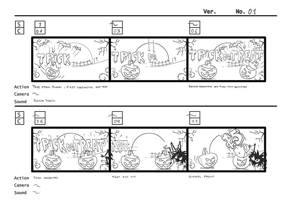 3D animated video storyboard