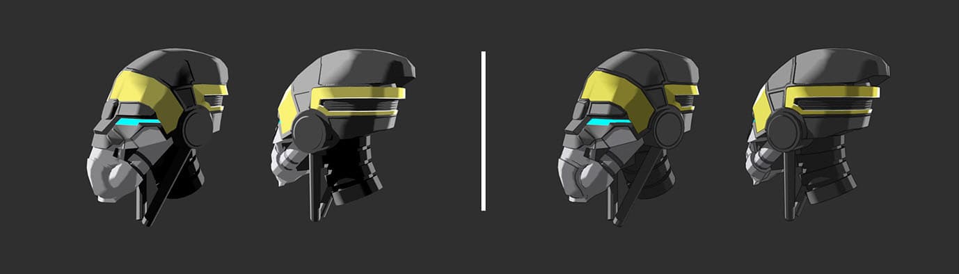 Mecha head toon shader by Los bionicos