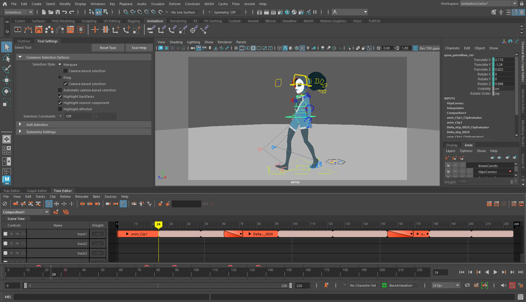 Mixing animation cycles exercise